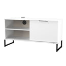 Havana 1 Door Open Shelf TV Unit In White Matt