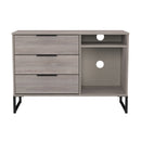 Havana Ready Assembled 3 Drawer TV Unit in Grey Oak