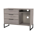 Havana Ready Assembled 3 Drawer TV Unit in Grey Oak