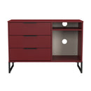 Havana Ready Assembled 3 Drawer TV Unit in Red Matt