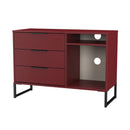 Havana Ready Assembled 3 Drawer TV Unit in Red Matt