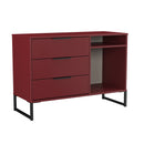 Havana Ready Assembled 3 Drawer TV Unit in Red Matt