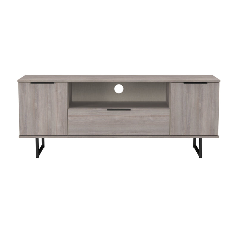 Havana Ready Assembled 2 Door 1 Drawer Wide TV Unit in Grey Oak