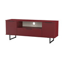 Havana Ready Assembled 2 Door 1 Drawer Wide TV Unit in Red Matt