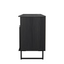 Havana Multi-Media Large TV Unit With 3 Drop Doors In Black Ash