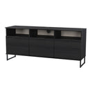 Havana Multi-Media Large TV Unit With 3 Drop Doors In Black Ash