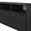 Havana Multi-Media Large TV Unit With 3 Drop Doors In Black Ash