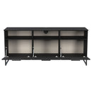 Havana Multi-Media Large TV Unit With 3 Drop Doors In Black Ash
