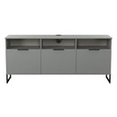 Havana Multi-Media Large TV Unit With 3 Drop Doors In Dusk Grey