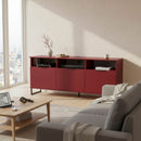 Havana Multi-Media Large TV Unit With 3 Drop Doors In Red Matt