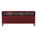 Havana Multi-Media Large TV Unit With 3 Drop Doors In Red Matt