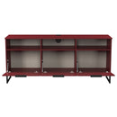 Havana Multi-Media Large TV Unit With 3 Drop Doors In Red Matt