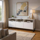 Havana Multi-Media Large TV Unit With 3 Drop Doors In White Matt