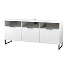 Havana Multi-Media Large TV Unit With 3 Drop Doors In White Matt