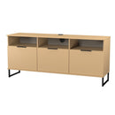 Havana Multi-Media Large TV Unit With 3 Drop Doors In Yellow Matt
