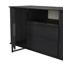 Havana Multi-Media Medium TV Unit In Black Ash