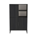 Havana Multi-Media Highboard Unit In Black Ash