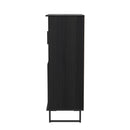 Havana Multi-Media Highboard Unit In Black Ash