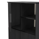 Havana Multi-Media Highboard Unit In Black Ash