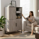 Havana Multi-Media Highboard Unit In Grey Oak