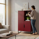 Havana Multi-Media Highboard Unit In Red Matt