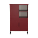 Havana Multi-Media Highboard Unit In Red Matt