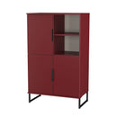 Havana Multi-Media Highboard Unit In Red Matt