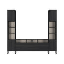 Havana Multi-Media Set (Tall Upright LH, TV Unity & Tall Upright RH) In Black Ash