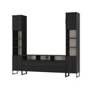 Havana Multi-Media Set (Tall Upright LH, TV Unity & Tall Upright RH) In Black Ash