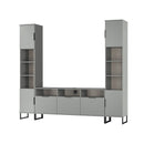 Havana Multi-Media Set (Tall Upright LH, TV Unity & Tall Upright RH) In Dusk Grey