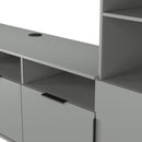 Havana Multi-Media Set (Tall Upright LH, TV Unity & Tall Upright RH) In Dusk Grey