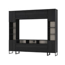 Havana Multi-Media Set (Tall Upright LH, TV Unit, Tall Upright RH & Upper Unit) In Black Ash