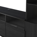 Havana Multi-Media Set (Tall Upright LH, TV Unit, Tall Upright RH & Upper Unit) In Black Ash