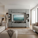 Havana Multi-Media Set (Tall Upright LH, TV Unity, Tall Upright RH & Upper Unit) In Dusk Grey