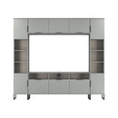 Havana Multi-Media Set (Tall Upright LH, TV Unity, Tall Upright RH & Upper Unit) In Dusk Grey