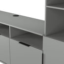 Havana Multi-Media Set (Tall Upright LH, TV Unity, Tall Upright RH & Upper Unit) In Dusk Grey