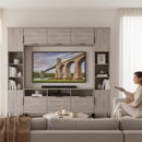 Havana Multi-Media Set (Tall Upright LH, TV Unity, Tall Upright RH & Upper Unit) In Grey Oak
