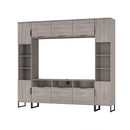 Havana Multi-Media Set (Tall Upright LH, TV Unity, Tall Upright RH & Upper Unit) In Grey Oak