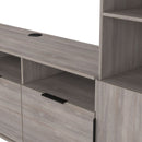 Havana Multi-Media Set (Tall Upright LH, TV Unity, Tall Upright RH & Upper Unit) In Grey Oak