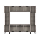 Havana Multi-Media Set (Tall Upright LH, TV Unity, Tall Upright RH & Upper Unit) In Grey Oak