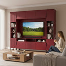 Havana Multi-Media Set (Tall Upright LH, TV Unit, Tall Upright RH & Upper Unit) In Red Matt