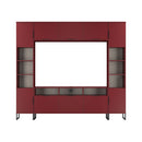 Havana Multi-Media Set (Tall Upright LH, TV Unit, Tall Upright RH & Upper Unit) In Red Matt
