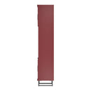 Havana Multi-Media Set (Tall Upright LH, TV Unit, Tall Upright RH & Upper Unit) In Red Matt