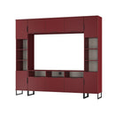 Havana Multi-Media Set (Tall Upright LH, TV Unit, Tall Upright RH & Upper Unit) In Red Matt