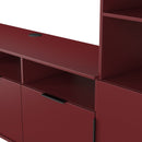 Havana Multi-Media Set (Tall Upright LH, TV Unit, Tall Upright RH & Upper Unit) In Red Matt
