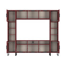 Havana Multi-Media Set (Tall Upright LH, TV Unit, Tall Upright RH & Upper Unit) In Red Matt