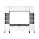Havana Multi-Media Set (Tall Upright LH, TV Unity, Tall Upright RH & Upper Unit) In White Matt