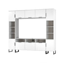 Havana Multi-Media Set (Tall Upright LH, TV Unity, Tall Upright RH & Upper Unit) In White Matt
