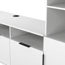 Havana Multi-Media Set (Tall Upright LH, TV Unity, Tall Upright RH & Upper Unit) In White Matt
