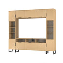 Havana Multi-Media Set (Tall Upright LH, TV Unity, Tall Upright RH & Upper Unit) In Yellow Matt